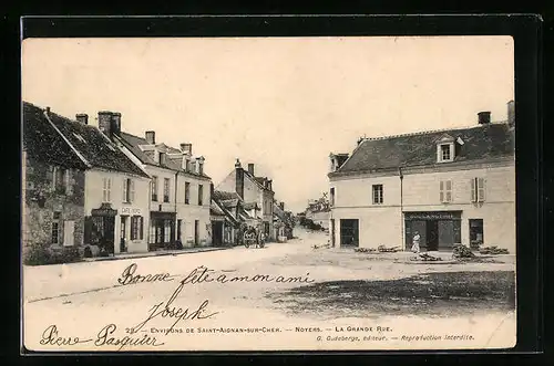 AK Noyers, La Grande Rue, Strassenpartie