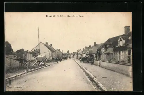 AK Binas, Rue de la Gare, Strassenpartie