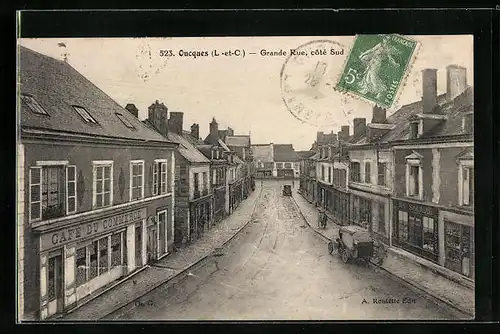 AK Oucqes, Grande Rue, Côté Sud, Strassenpartie