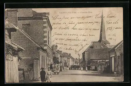 AK Saint-Viatre, Grande Rue, Strassenpartie
