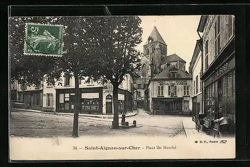 AK Saint-Aignan-sur-Cher, Place du Marché