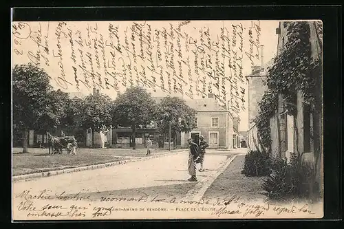 AK Saint-Amand-de-Vendôme, Place de l`Église