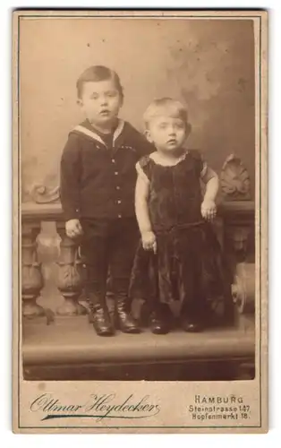 Fotografie Ottmar Heydecker, Hamburg, Steinstr. 147, Kinderpaar in modischer Kleidung