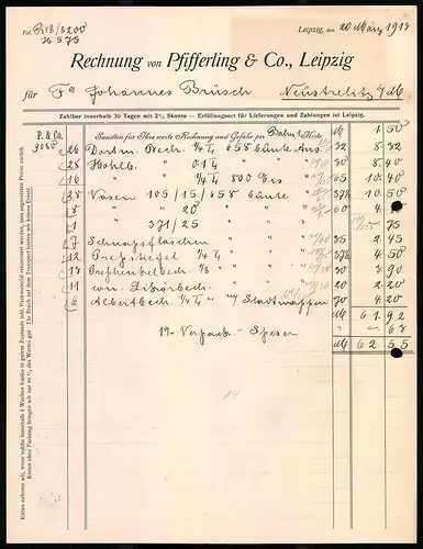 Rechnung Leipzig 1913, Glasmalerei-Glasdruckerei Pfifferling & Co., Ansicht des Werkes