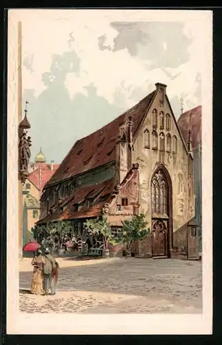 Vertreterkarte Nürnberg, Kunstanstalt Ritter & Klöden, Blick auf das Bratwurstglöcklein