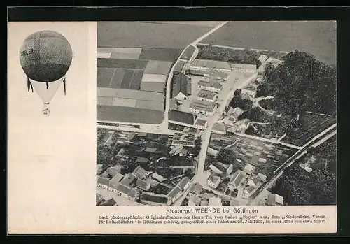AK Weende b. Göttingen, Fliegeraufnahme des Klosterguts vom Ballon Segler aus