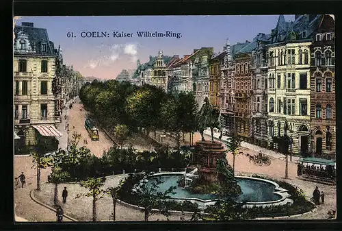 AK Köln a. Rhein, Strassenbahn am Kaiser Wilhelm-Ring