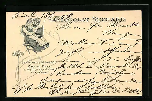 AK Chocolat Suchard, Mutter und Kind mit Schokolade