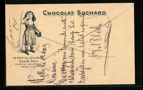 AK Chocolat Suchard, Mädchen mit Schokolade