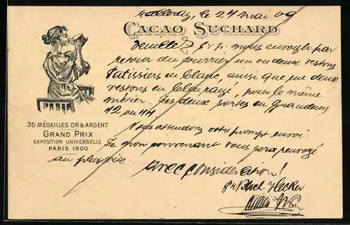 AK Cacao Suchard, Dame trinkt Kakao
