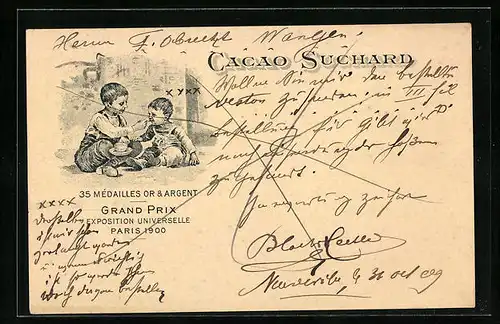 AK Cacao Suchard, Knaben teilen sich Tasse Kakao