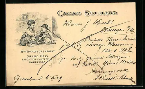 AK Cacao Suchard, Knaben teilen sich Tasse Kakao