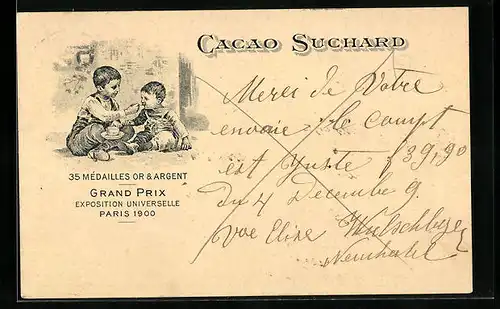 AK Cacao Suchard, Knaben teilen sich Tasse Kakao