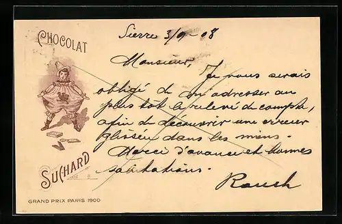AK Chocolat Suchard, Pierrot mit Schokolade