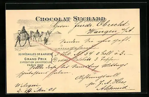AK Chocolat Suchard, Karawane in Ägypten mit Schokolade