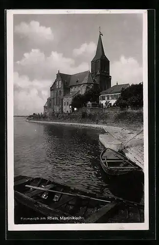 AK Emmerich am Rhein, Flussufer an der Martinikirche