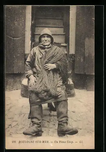AK Boulogne-sur-Mer, Un vieux Loup, Alter Seewolf