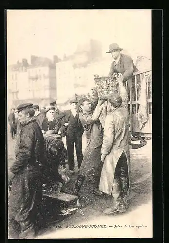 AK Boulogne-sur-Mer, Scene de Harengaison, Herings-Fischer