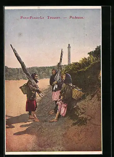 AK Paris-Plage-Le-Touquet, Pecheuses, Fischerfrauen im Gespräch