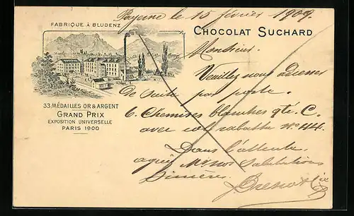 AK Bludenz, Fabrique Chocolat Suchard, Reklame