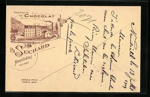 AK Bludenz, Fabrique de Chocolat Suchard, Schokoladen-Reklame, Ganzsache
