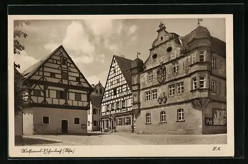 AK Wolframs-Eschenbach / Mfr., alte Häuser am Markt