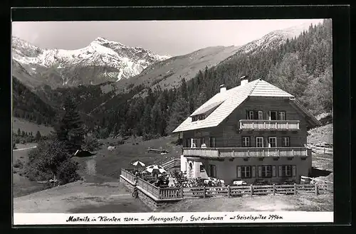 AK Mallnitz, Alpengasthof Gutenbrunn mit Geiselspitze