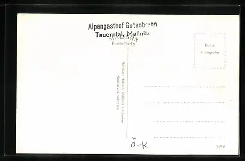 AK Mallnitz, Alpengasthof Gutenbrunn mit Geiselspitze