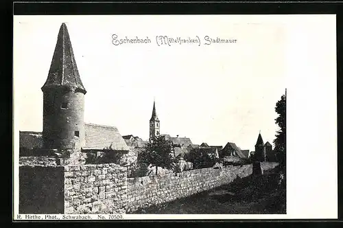 AK Eschenbach / Mfr., Partie mit Stadtmauer