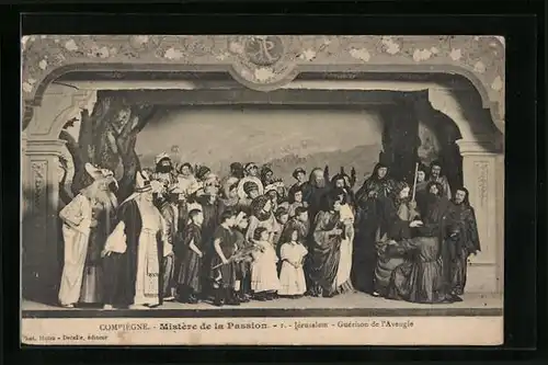 AK Compiègne, Mistère de la Passion, Jerusalem, Passionsspiele