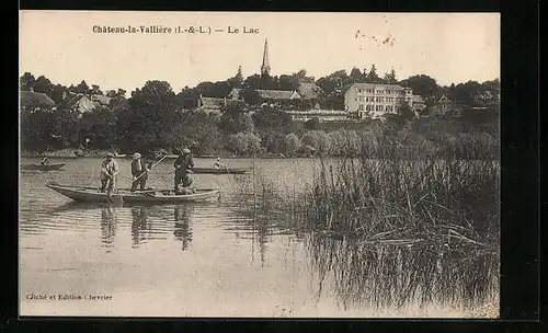AK Chateau-la-Vallière, Le Lac, Angeln