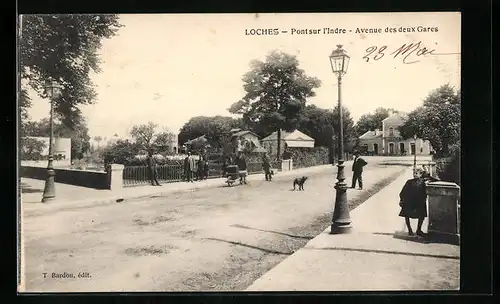 AK Loches, Avenue des deux Gares, Bahnhof