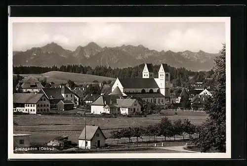 AK Steingaden /Obb., Ortspartie mit Kirche