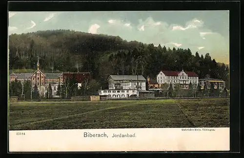 AK Biberach-Jordanbad, Panorama mit Kurhäusern