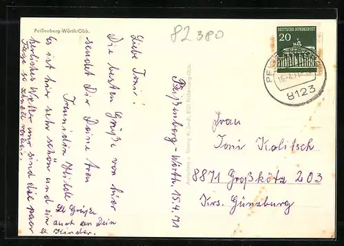 AK Peissenberg-Wörth /Obb., Strassenpartie mit Gebäudeansicht, Kirche, Ortspartie