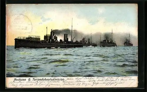 AK Hochsee G. Torpedobootsdivision in Fahrt