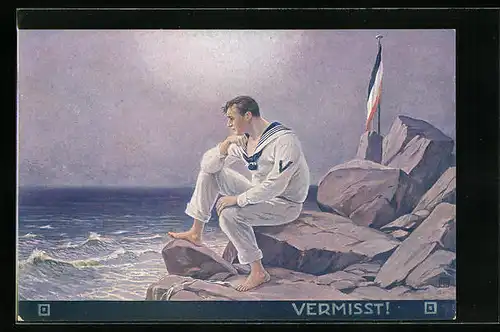 AK Vermisst!, Matrose sitzt auf einem Felsen