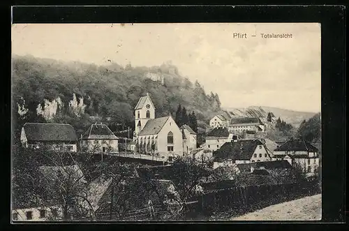 AK Pfirt, Totalansicht mit Kirche