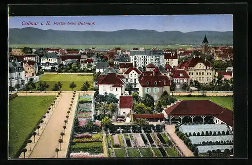 AK Colmar i. E., Partie beim Bahnhof