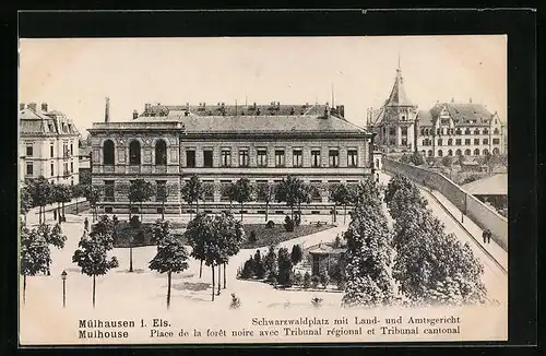 AK Mülhausen, Schwarzwaldplatz mit Land- und Amtsgericht