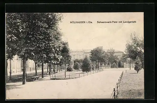AK Mülhausen, Schwarzwald-Platz mit Landgericht