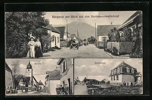 AK Bergholz, Strassenpartie mit Hartmannsweiler