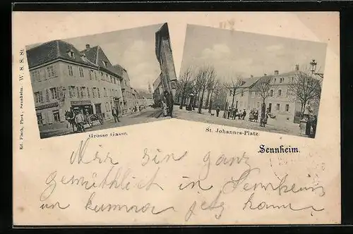 AK Sennheim, Grosse Gasse, St. Johannes-Platz