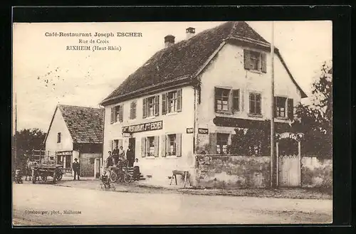 AK Rixheim, Cafe-Restaurant Joseph Escher, Rue de Croix