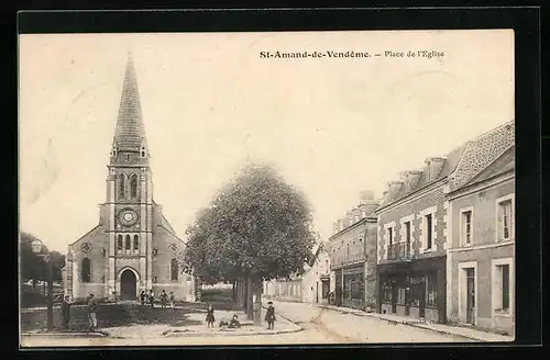 AK St-Amand-de-Vendome, Place de l`Eglise