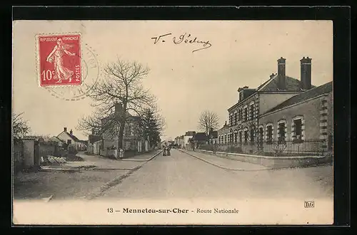 AK Mennetou-sur-Cher, Route Nationale