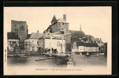 AK Mennetou-sur-Cher, Vue du Pont du canal du Chateau