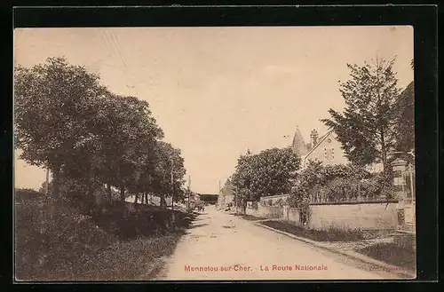 AK Mennetou-sur-Cher, La Route Nationale