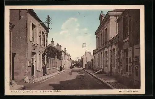 AK Avaray, La Poste et Mairie