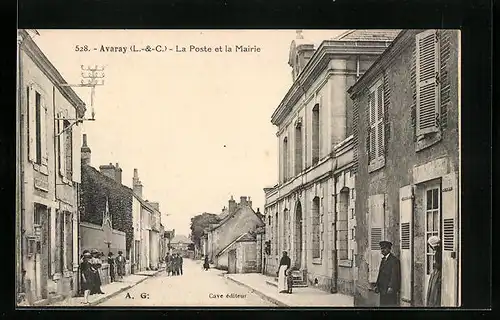 AK Avaray, La Poste et la Mairie